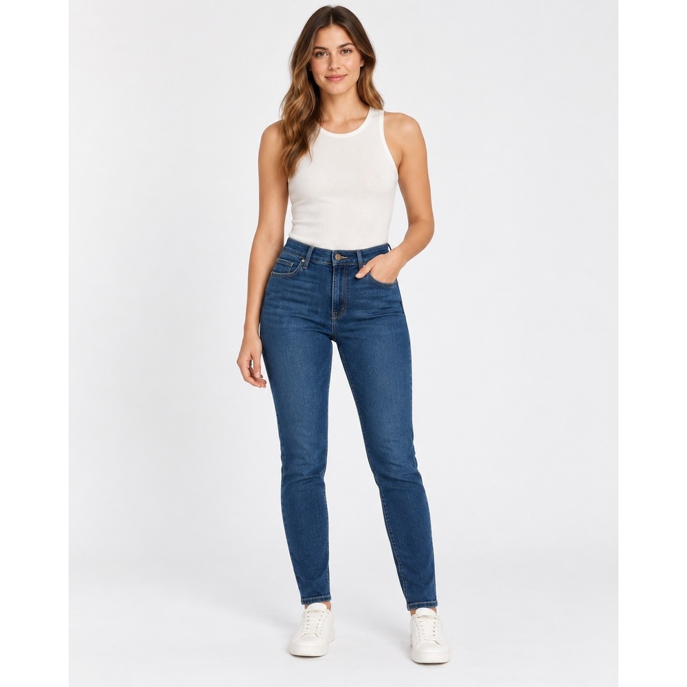 FRAME Le High Skinny Crop Jeans Women 30 Blue High Rise Stretch Denim Dame